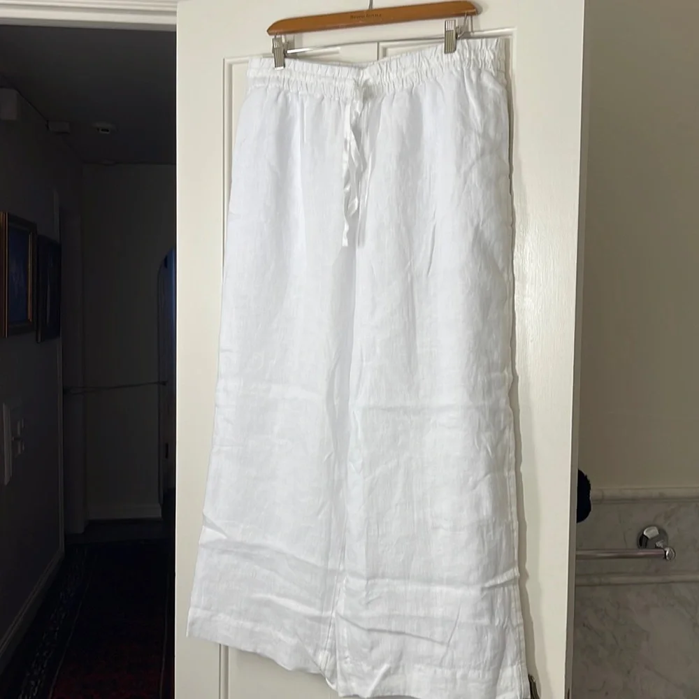 J.Crew Linen Tall wide-leg seaside pant in linen BO812